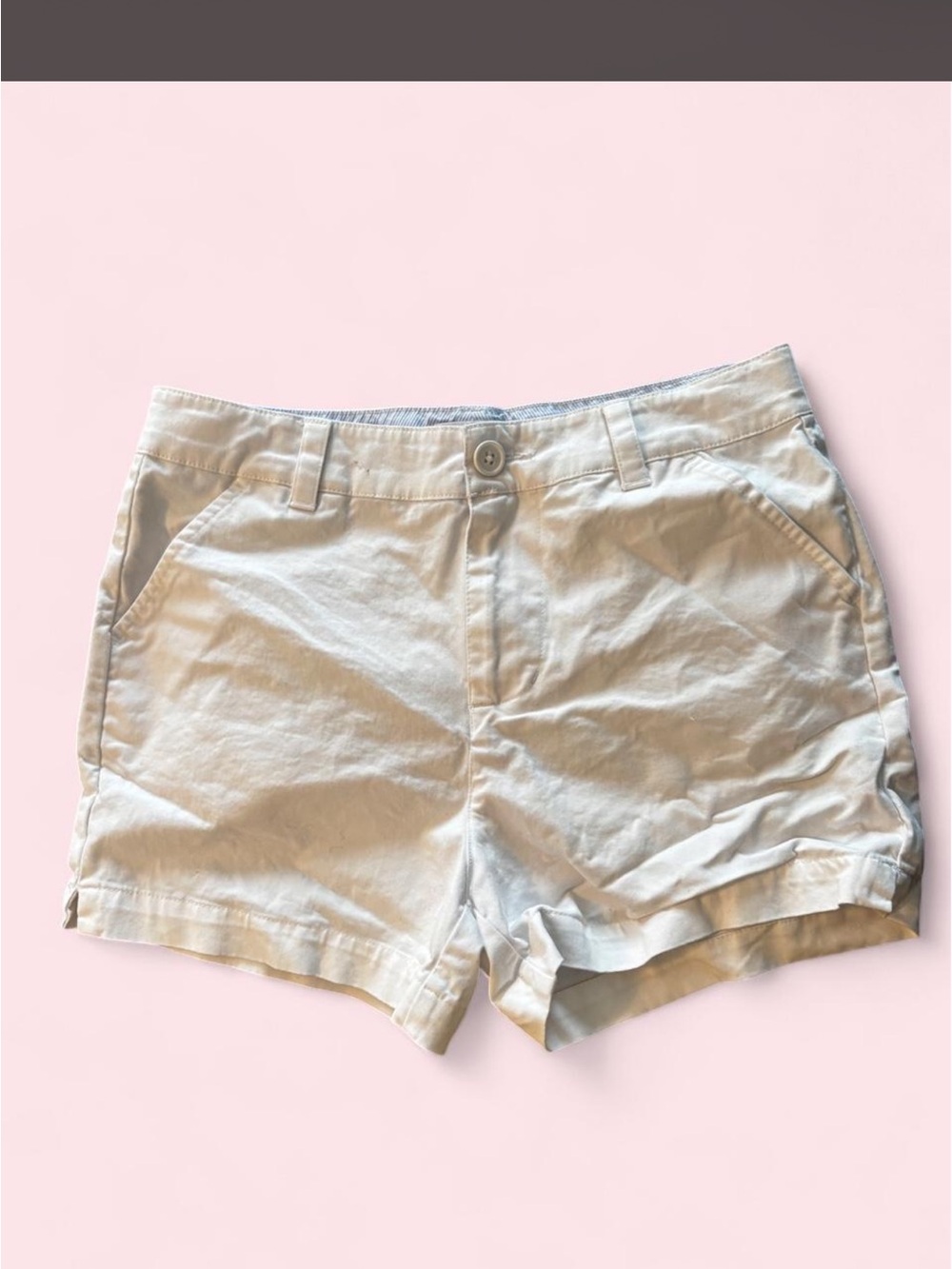 crown & ivy Light Cream Chino Shorts